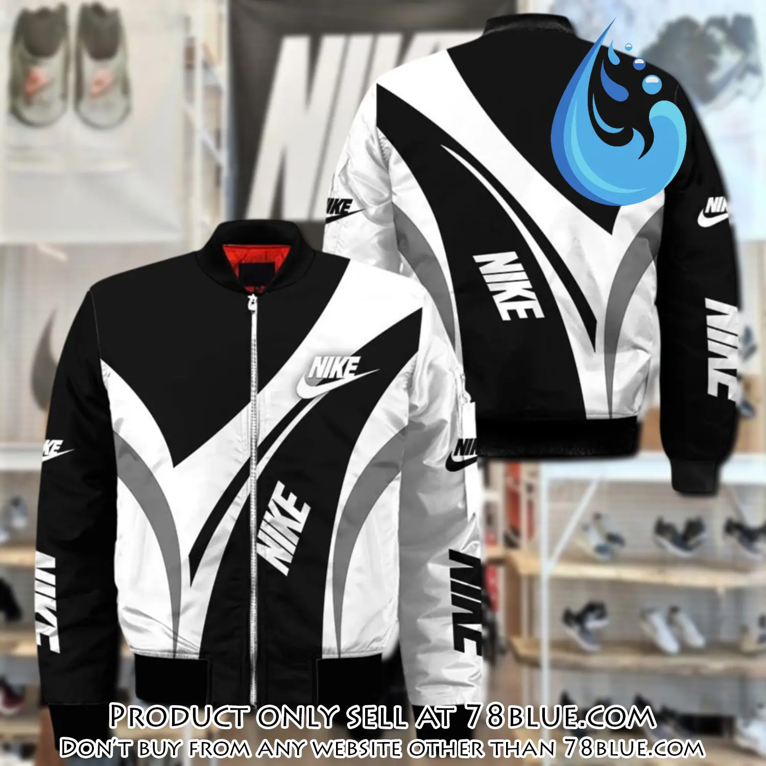 Nike white black luxury brand bomber jacket outfit for men women 78b5741342